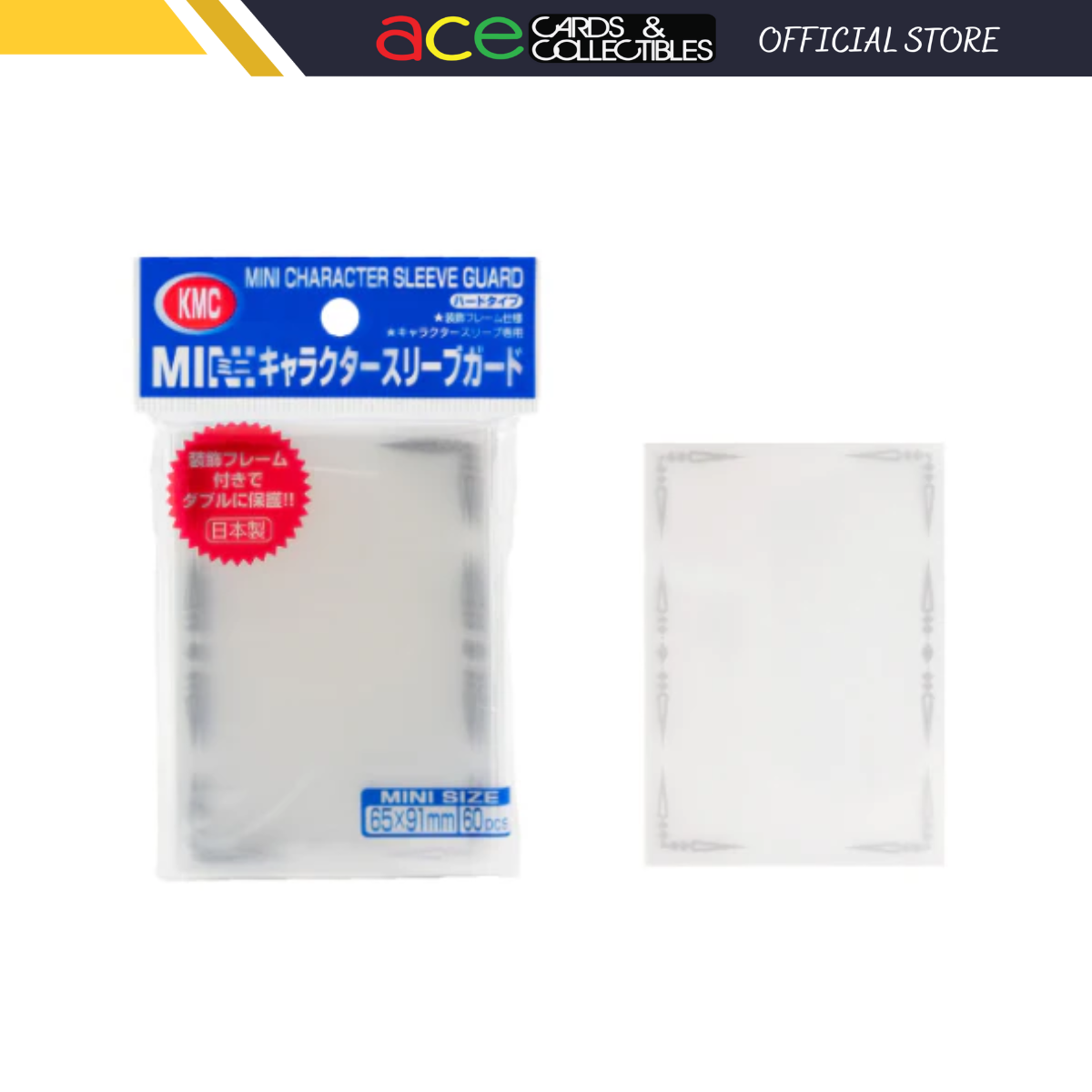 KMC Sleeve Character Sleeve Guard Mini Size 60pcs (Silver Frame)-KMC-Ace Cards & Collectibles