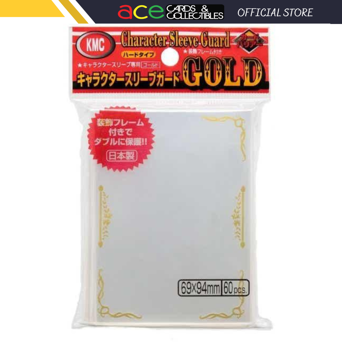 KMC Sleeve Character Sleeve Guard Standard Size 60pcs - Gold Frame (New 2023)-KMC-Ace Cards &amp; Collectibles