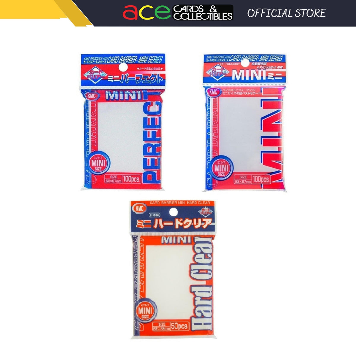 KMC Sleeve Clear Mini Size (Japanese Size ) - Perfect Fit / Hard Clear / Soft Clear-Mini Hard-KMC-Ace Cards & Collectibles