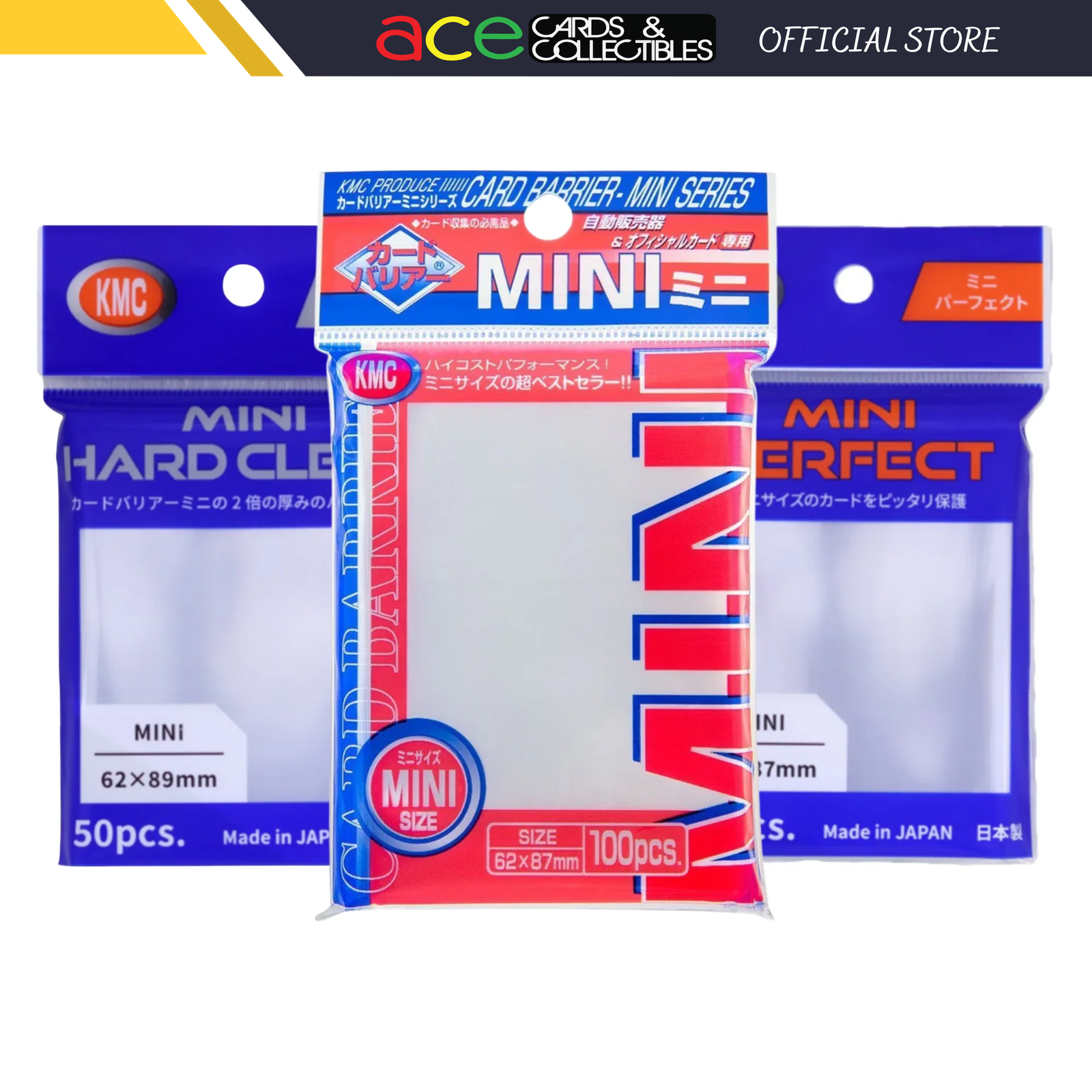 KMC Sleeve Clear Mini Size [Perfect Fit/Hard Clear/Soft Clear] (Japanese Size )-Mini Hard-KMC-Ace Cards & Collectibles