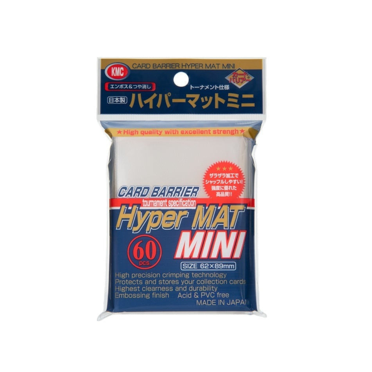 KMC Sleeve Hyper Mat Mini Size 60pcs - Clear ( Japanese Size )-KMC-Ace Cards & Collectibles
