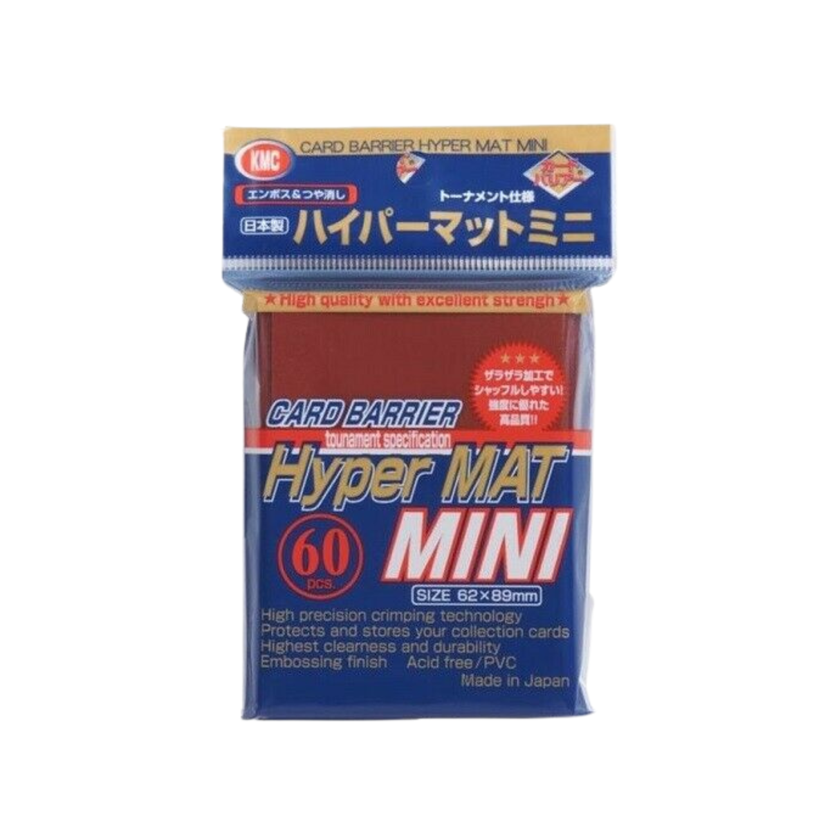 KMC Sleeve Hyper Mat Mini Size 60pcs - Red ( Japanese Size )-KMC-Ace Cards & Collectibles