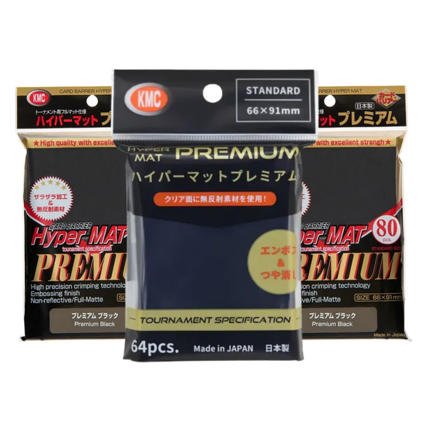 KMC Sleeve Hyper Mat "Premium" Standard Size 64pcs (Black)-Old Batch-KMC-Ace Cards & Collectibles