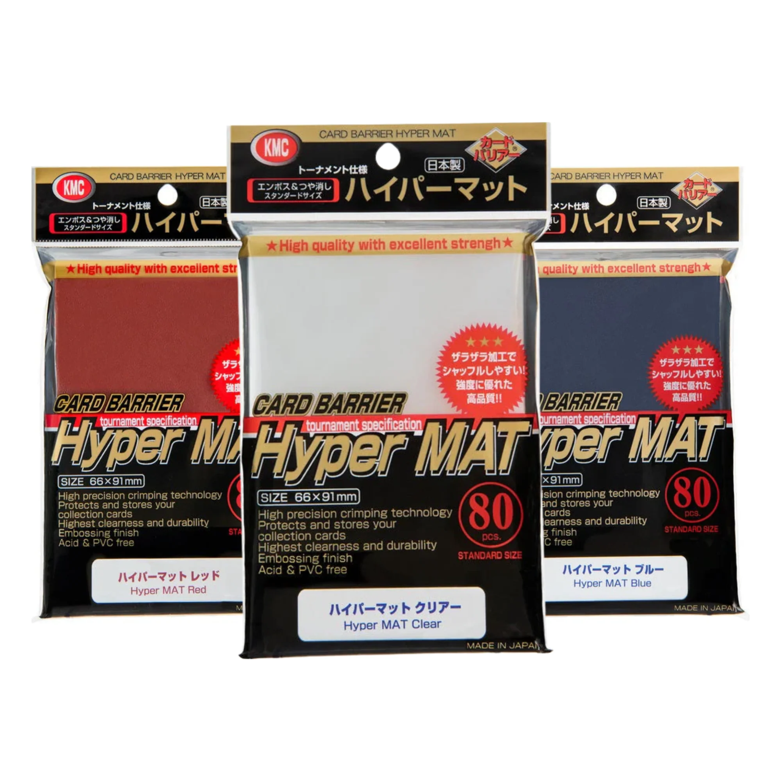 KMC Sleeve Hyper Mat Standard Size 80pcs - Color Sleeve-Mat Black-KMC-Ace Cards & Collectibles