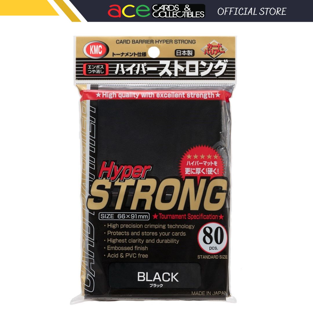 KMC Sleeve Hyper Strong Standard Size 80pcs ~ Black-KMC-Ace Cards &amp; Collectibles