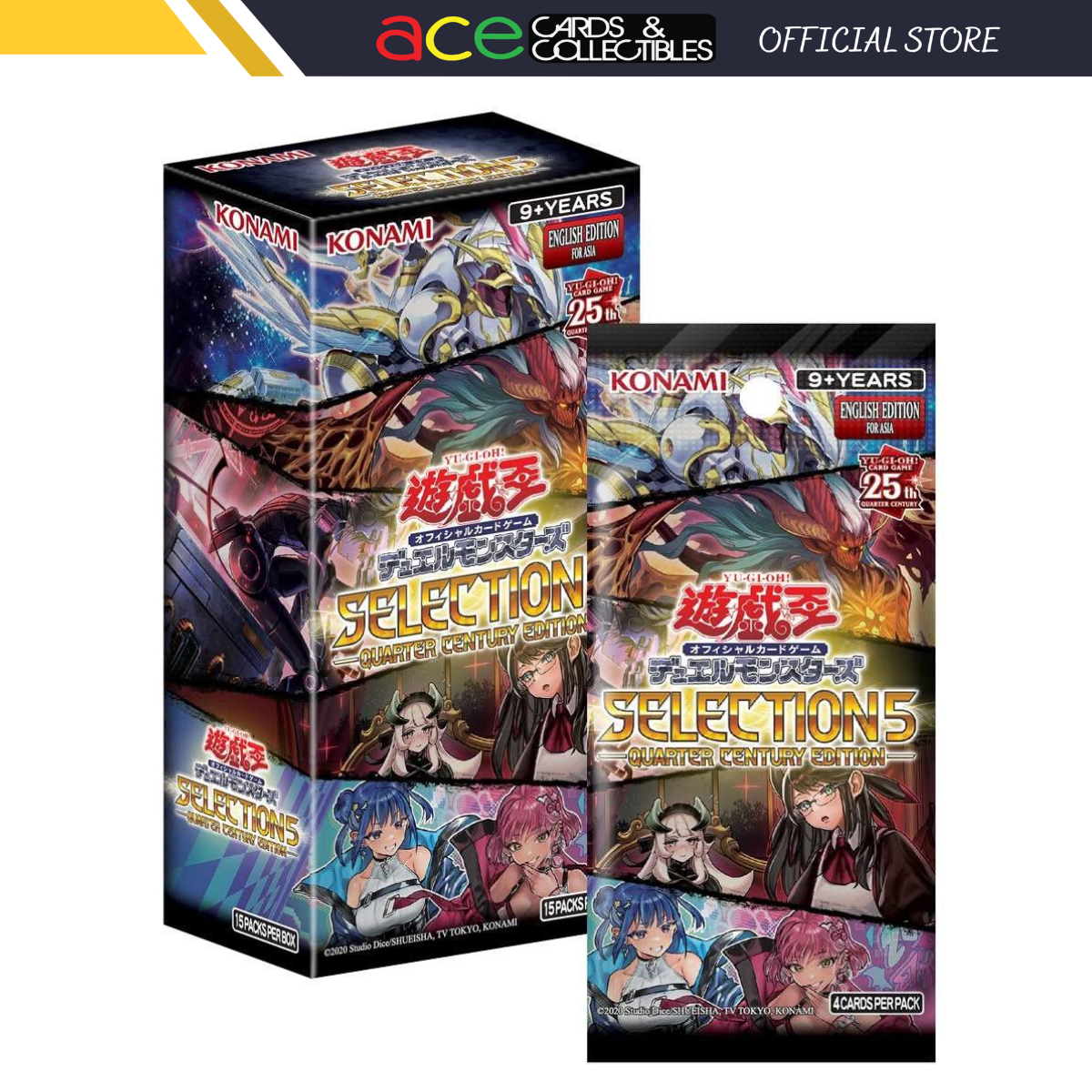 Yu-Gi-Oh TCG Selection 5 Quarter Century Edition (English)-Booster Box (15pcs)-Konami-Ace Cards &amp; Collectibles