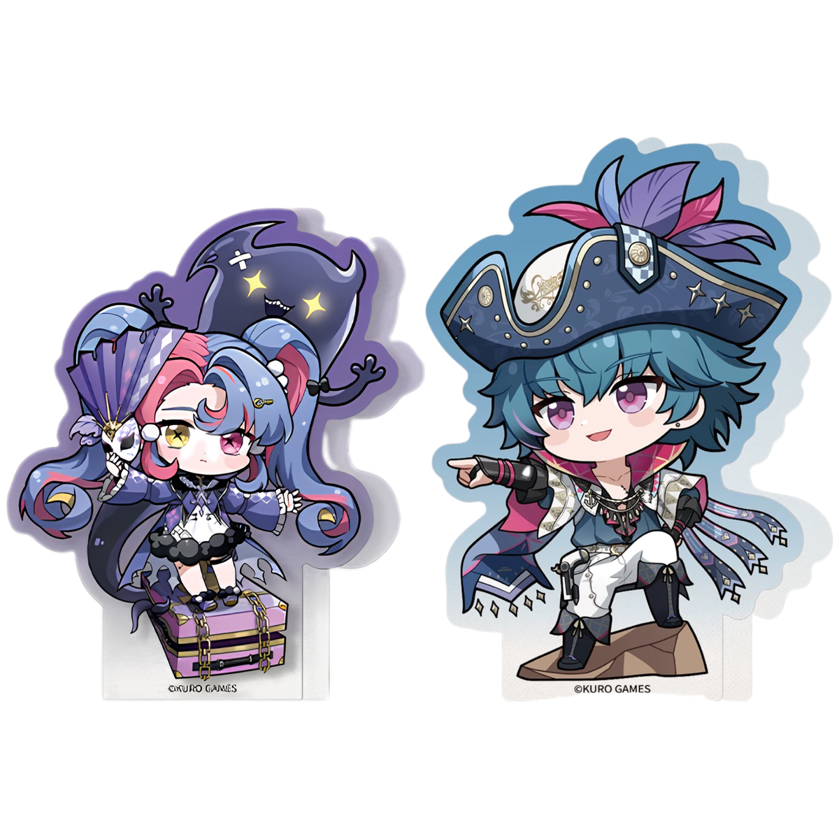 Wuthering Waves "Resonator Cute Chibi Series" Track Stained-Glass Style Acrylic Stand-Roccia-Kuro-Ace Cards & Collectibles