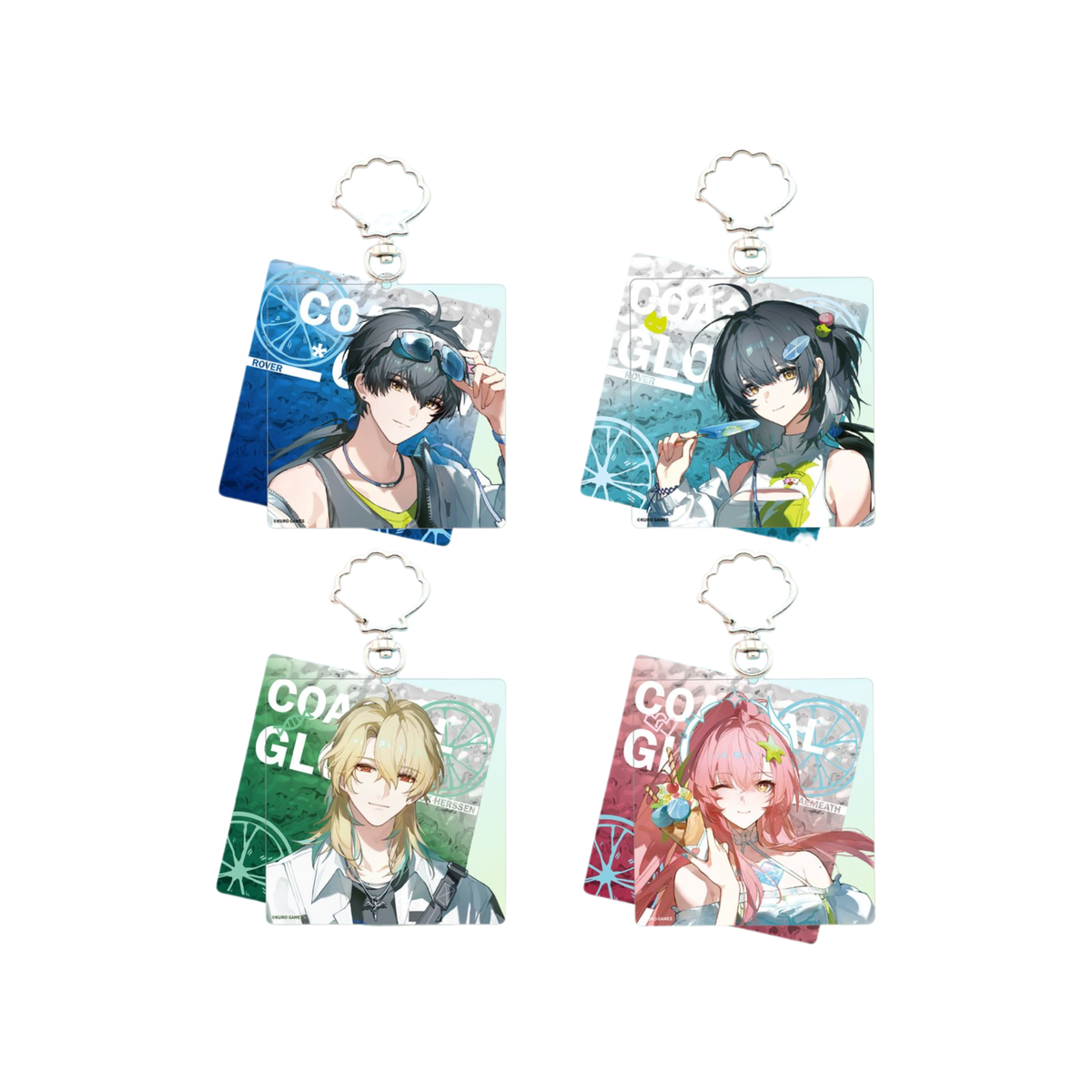 Wuthering Waves x Miniso "Coastal Glow Series" Acrylic Keychain-Aemeath-Kuro-Ace Cards & Collectibles