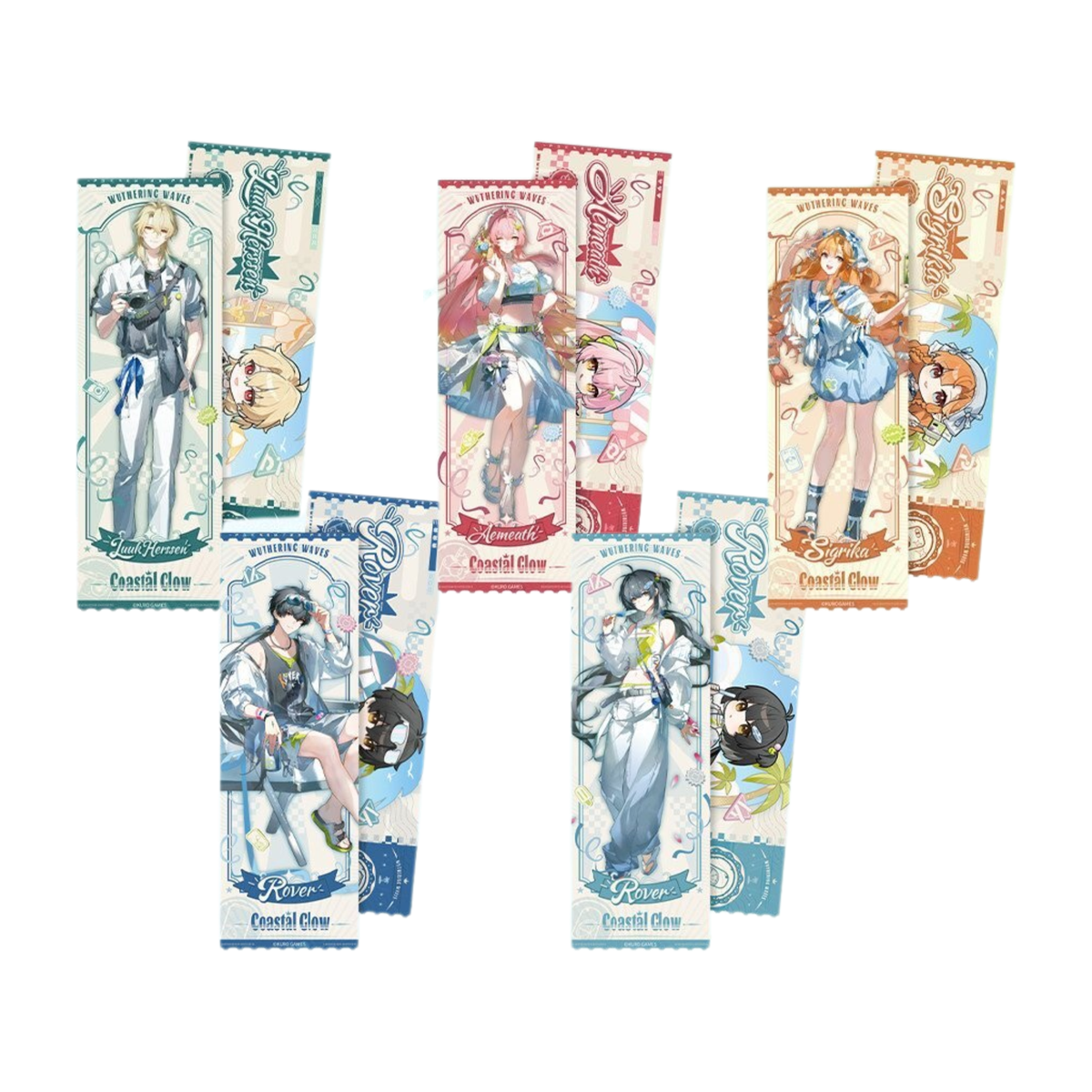 Wuthering Waves x Miniso "Coastal Glow Series" Holographic Tickets-Kuro-Ace Cards & Collectibles