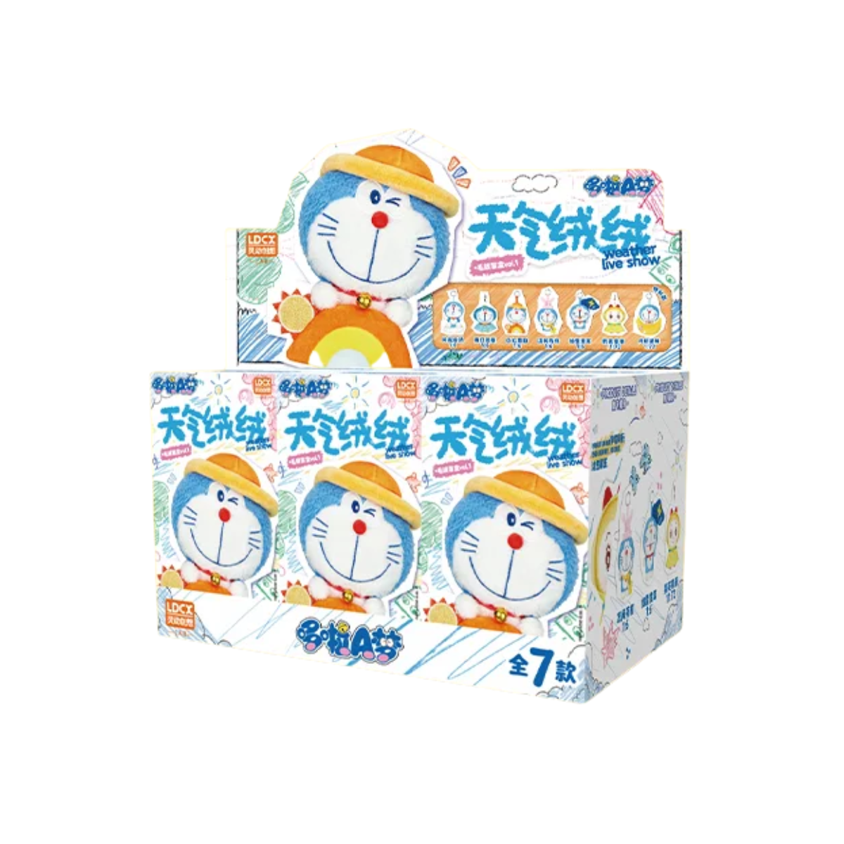 LDCX Lab x Doraemon Weather Live Show Series Plush Blind Box Vol.1-Display Box (6pcs)-LDCX LAB-Ace Cards & Collectibles