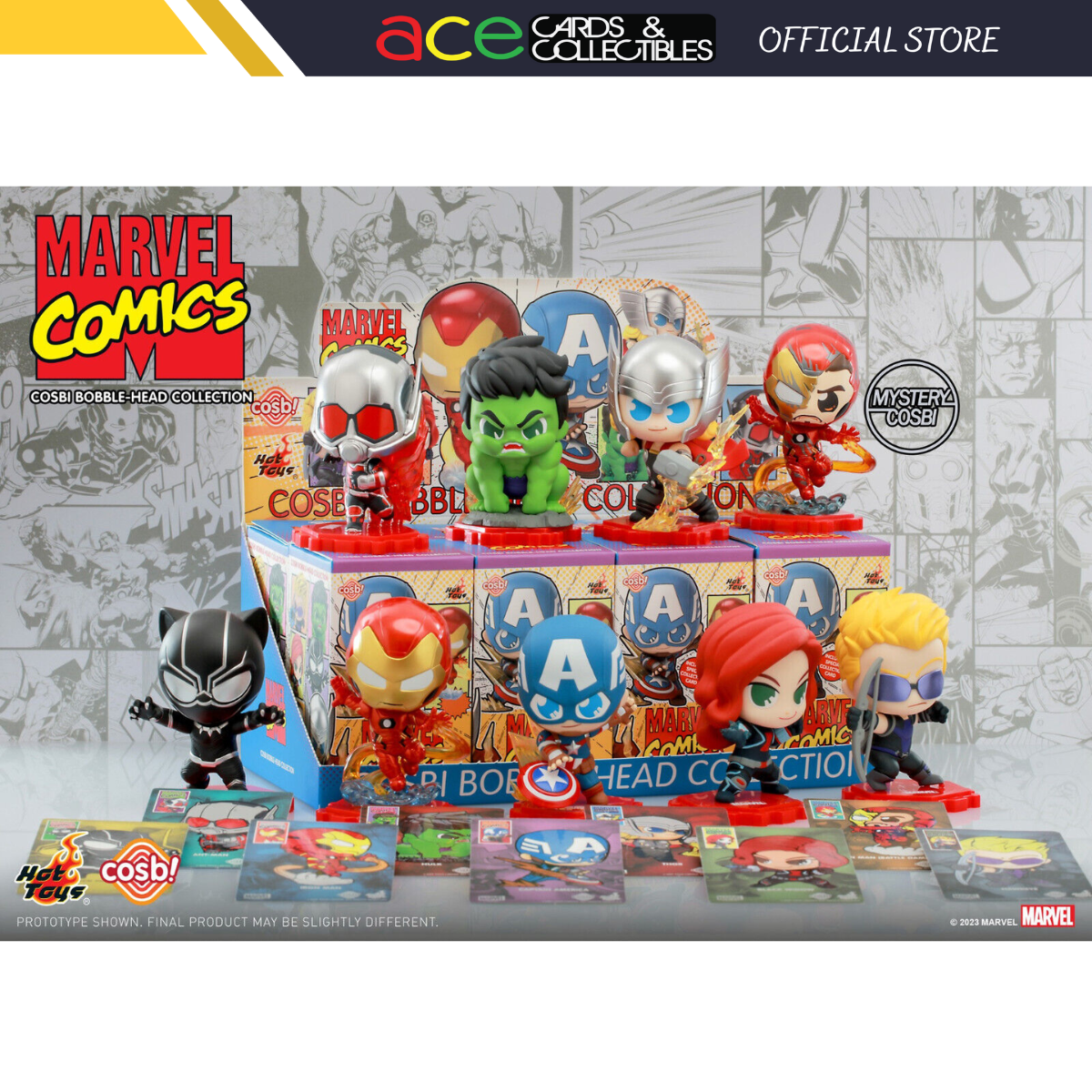 Marvel Comics Avengers Cosbi Bobble-Head Collection-Display Box (8pcs)-Marvel Comics-Ace Cards & Collectibles