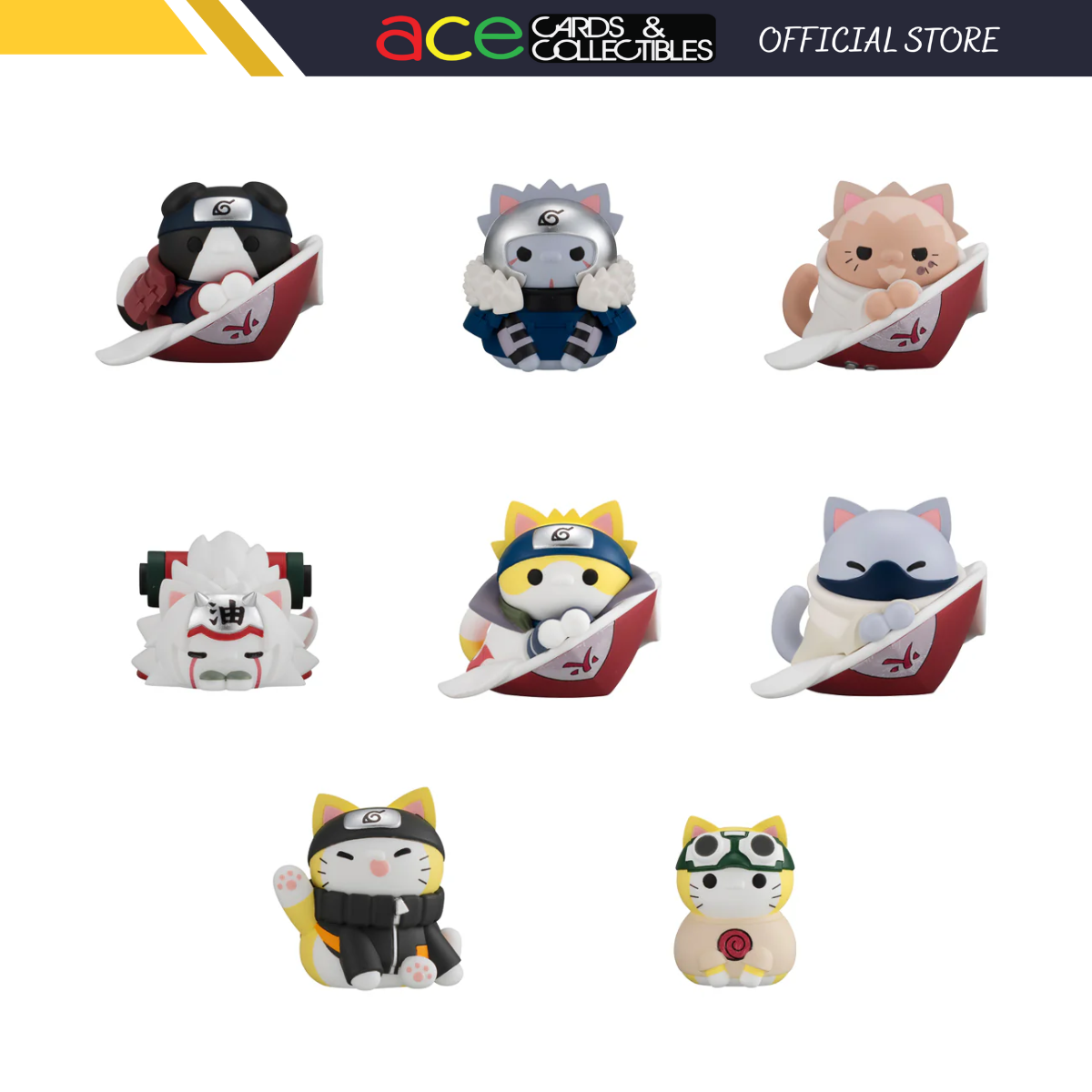 Naruto Shippuden Nyaruto! Mega Cat Project &quot;The bond between master and disciple ver.&quot;-Whole Box (Set of 8)-MegaHouse-Ace Cards &amp; Collectibles