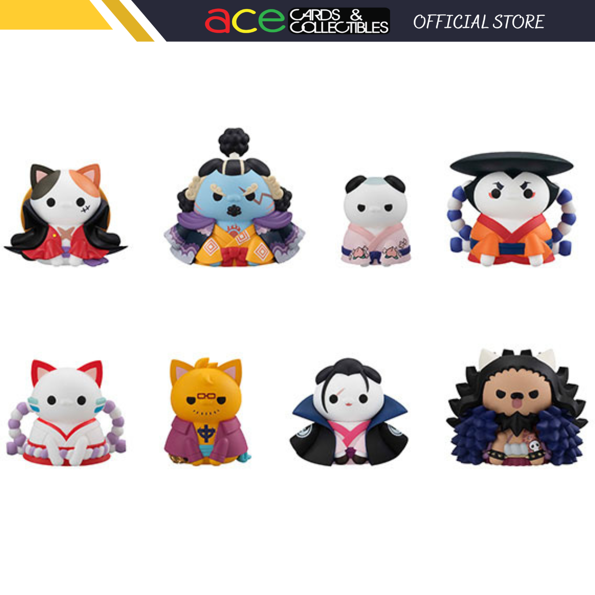 ONE PIECE MEGA CAT PROJECT &quot;Luffy in Wano Kuni&quot; (Nyan Piece Nyan! ver.) (Repeat) (SET of 8pcs)-Display Box (8pcs)-MegaHouse-Ace Cards &amp; Collectibles