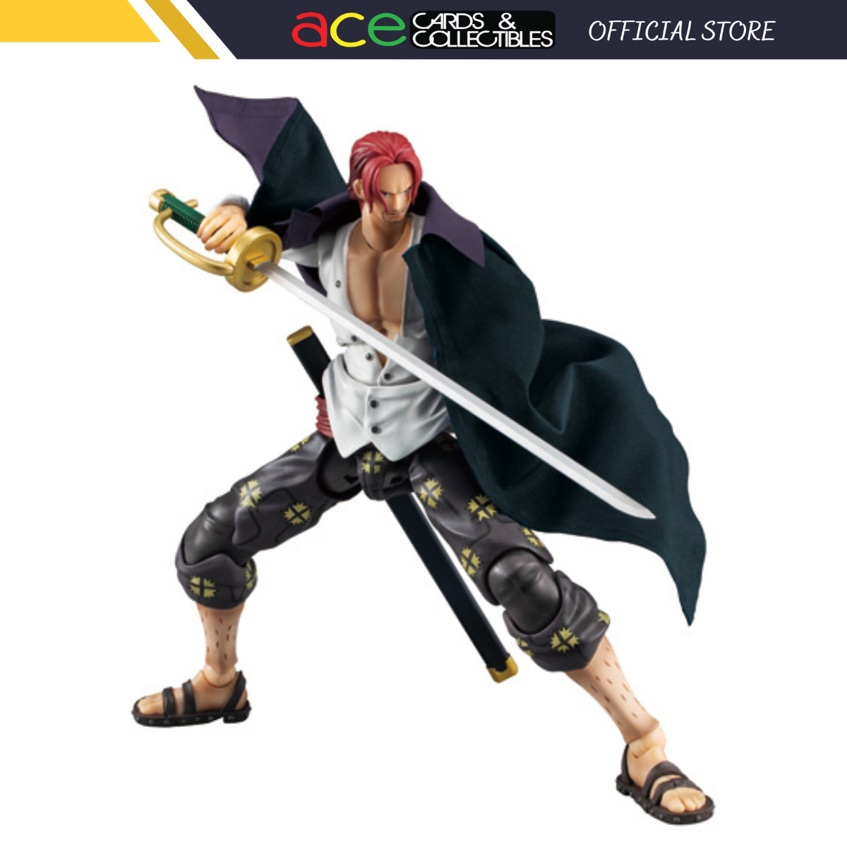 ONE PIECE VARIABLE ACTION HEROES &quot;Red-haired Shanks ver.1.5&quot;-MegaHouse-Ace Cards &amp; Collectibles