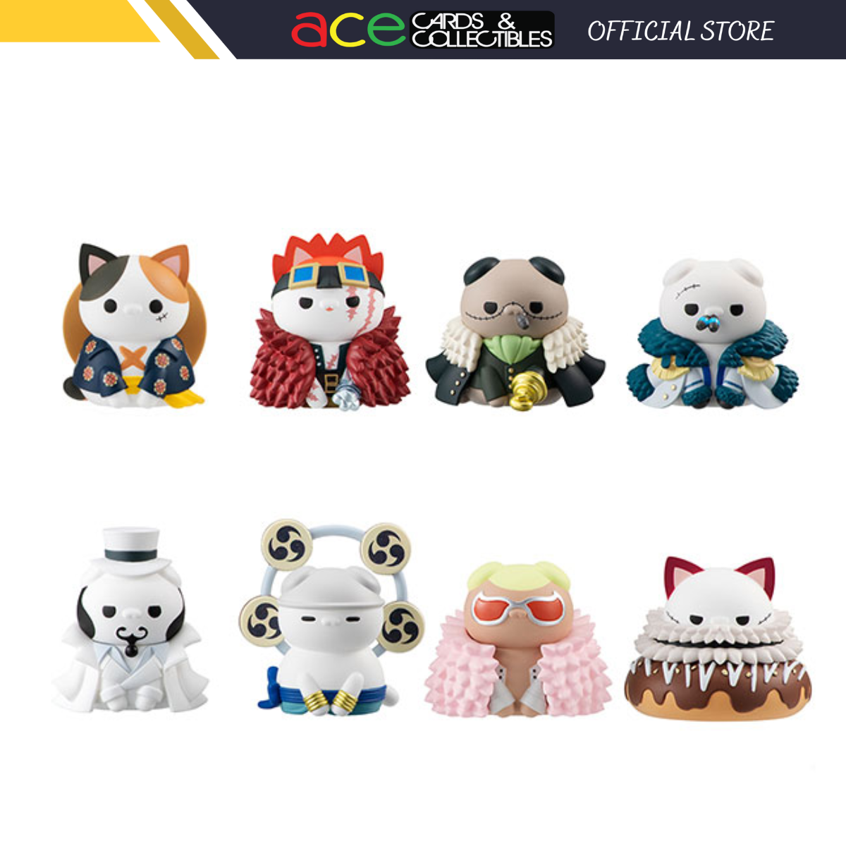One Piece: NyanPieceNyan! Mega Cat Project Luffy with Rivals Series-Whole Box (Set of 6)-MegaHouse-Ace Cards &amp; Collectibles
