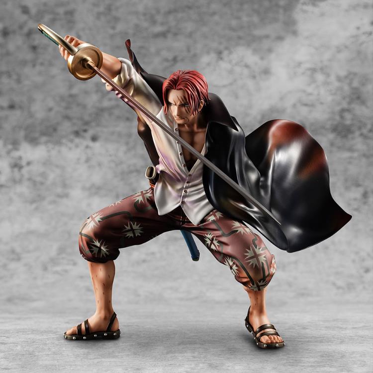 One Piece Portrait.Of.Pirates Figurine Red Hair &quot;Shanks&quot; (Playback Memories)-MegaHouse-Ace Cards &amp; Collectibles