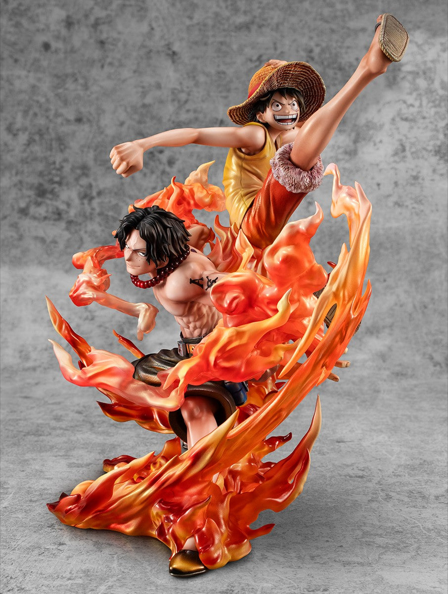 One Piece Portrait.Of.Pirates Neo-Maximum &quot;Luffy &amp; Ace&quot; (Bond Between Brothers 20th Limited Ver.)-MegaHouse-Ace Cards &amp; Collectibles