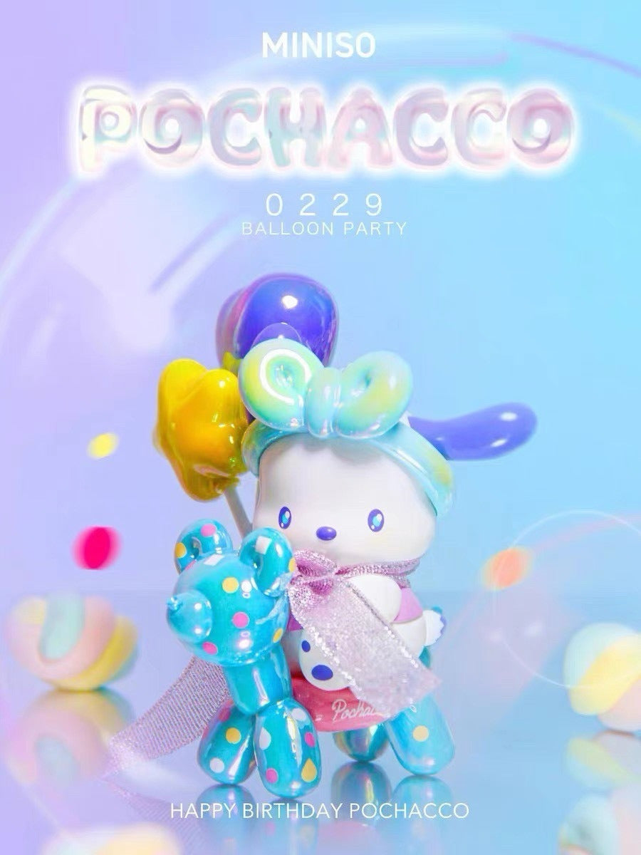 MINISO Sanrio Pochacco Balloon Party Series-Single Box (Random)-Miniso-Ace Cards &amp; Collectibles