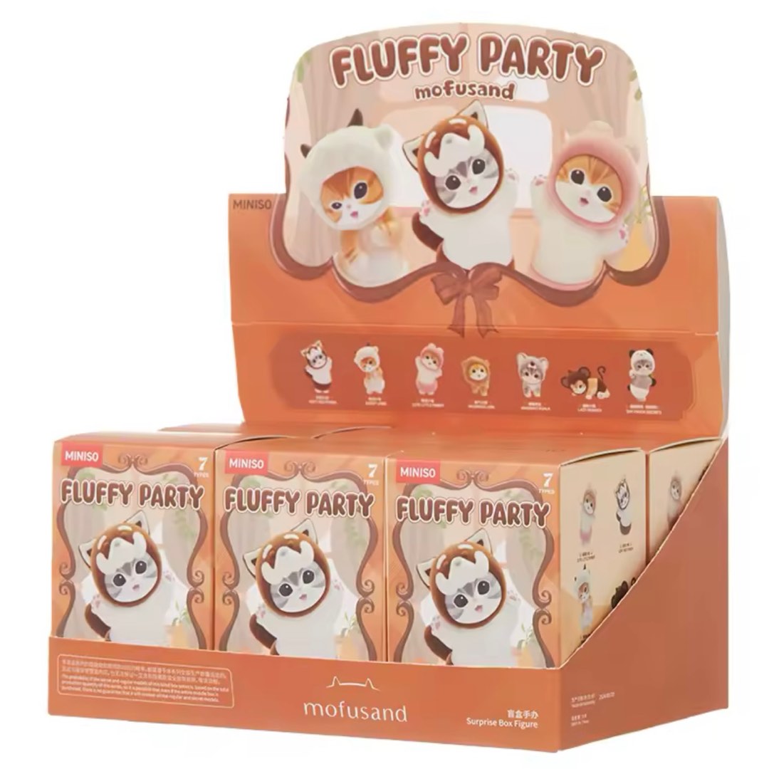 Miniso x Mofusand Fluffy Party Series-Whole Box (6pcs)-Miniso-Ace Cards &amp; Collectibles