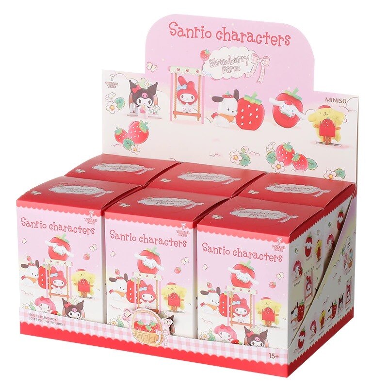 Miniso x Sanrio Characters Strawberry Farm Series-Display Box (6pcs)-Miniso-Ace Cards &amp; Collectibles