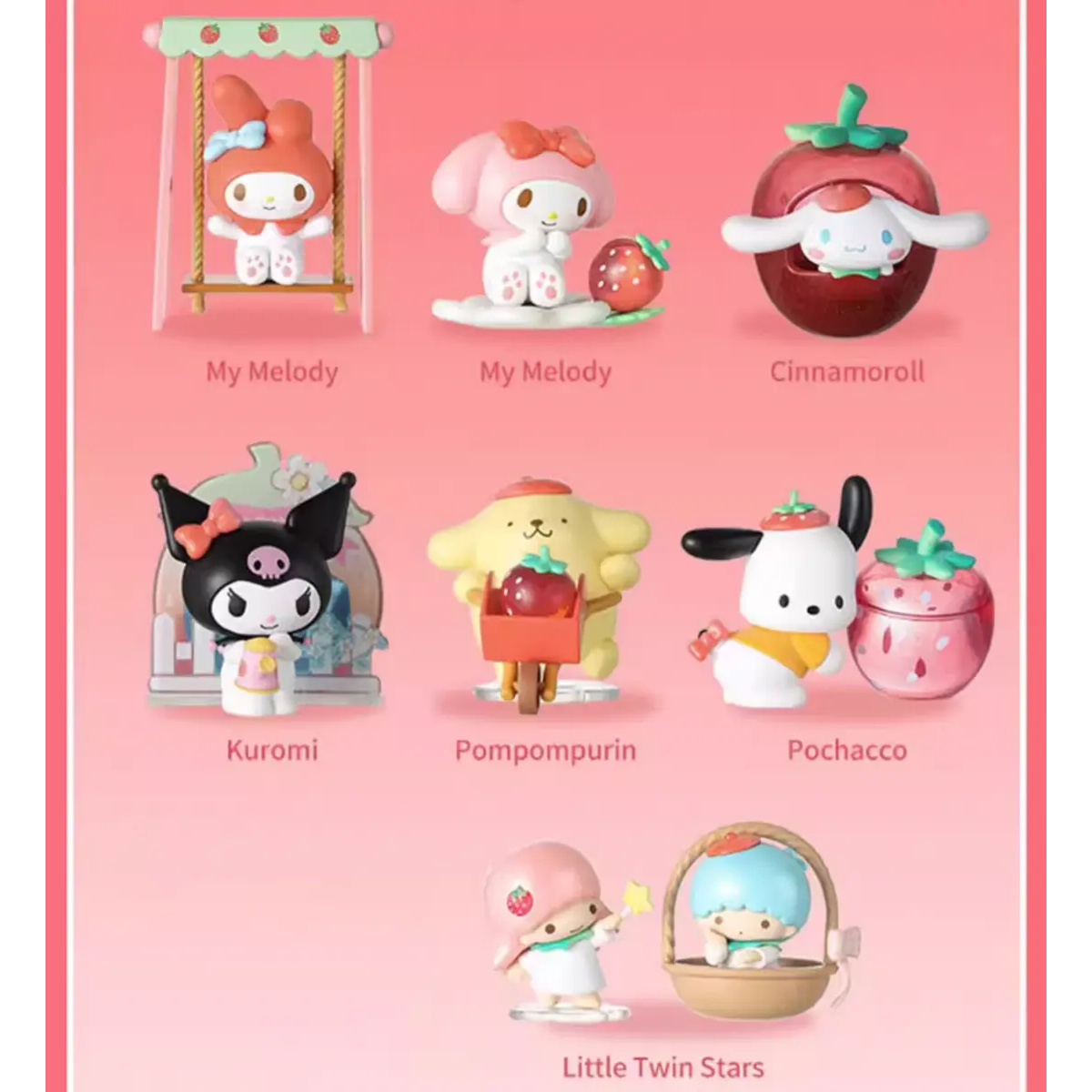 Mini So X Miniso x Sanrio Characters Strawberry Farm Series - Ace Cards Sdn Bhd