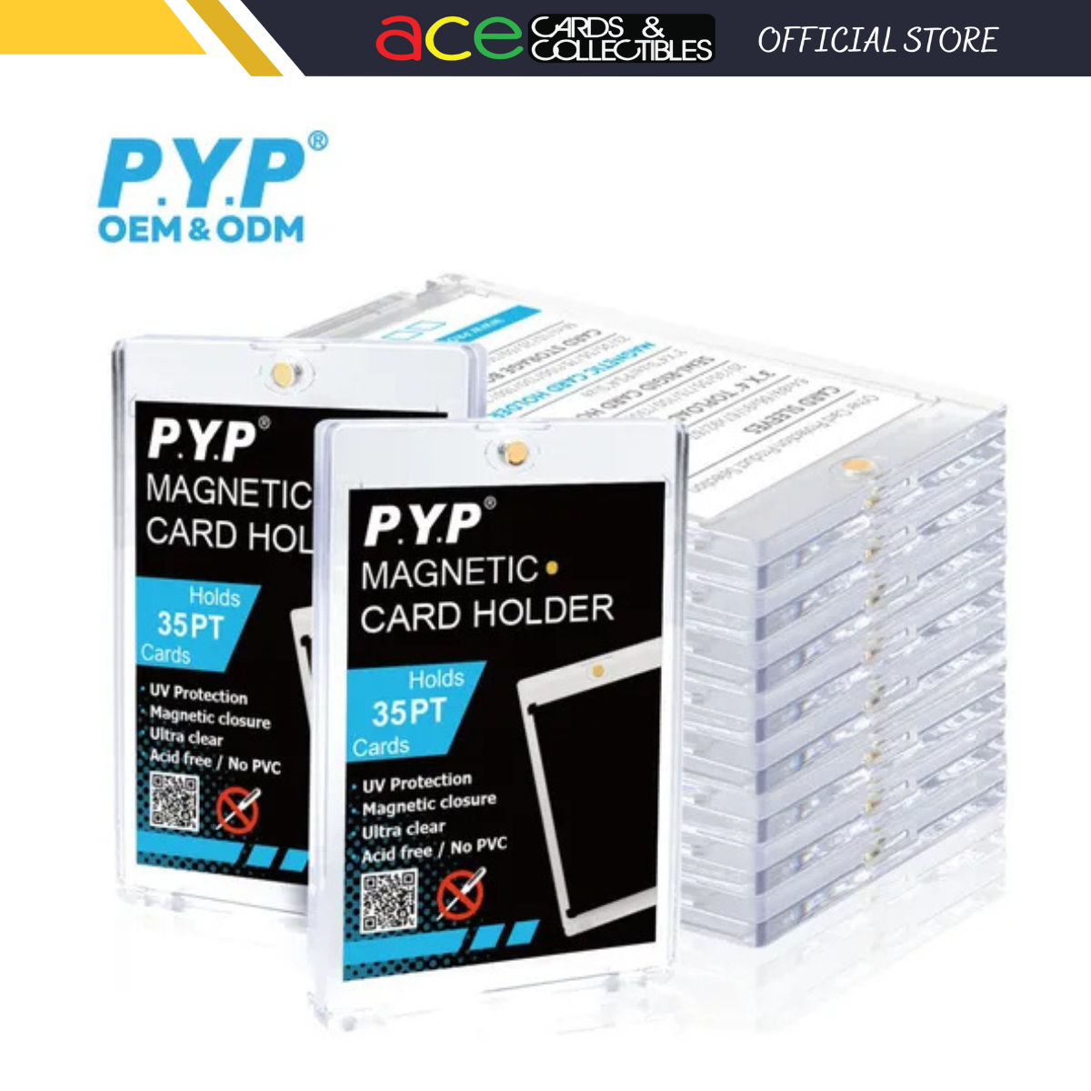 PYP Magnetic Card Holder - 35pt (Clear)-PYP-Ace Cards & Collectibles