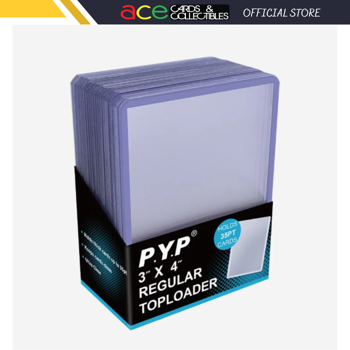 PYP Toploader Card Holder Standard Size 3" x 4" (Clear 25pcs) -35pt-Single Piece-PYP-Ace Cards & Collectibles