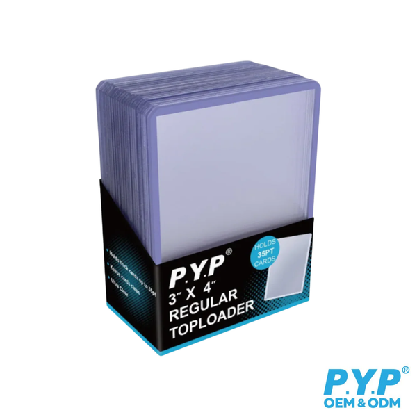 PYP Toploader Card Holder Standard Size 3" x 4" (Clear 25pcs) -35pt-Whole Pack (25pcs)-PYP-Ace Cards & Collectibles