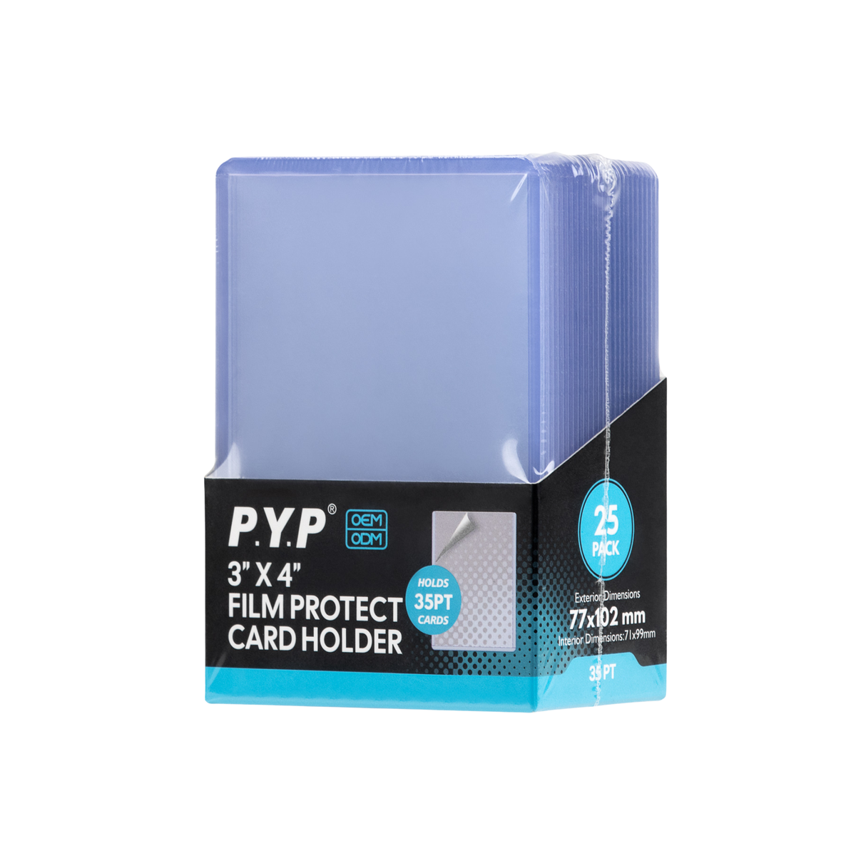 PYP Toploader Card Holder With Protective Film Standard Size 3" x 4" (Clear 25pcs) -35pt-Single Piece-PYP-Ace Cards & Collectibles