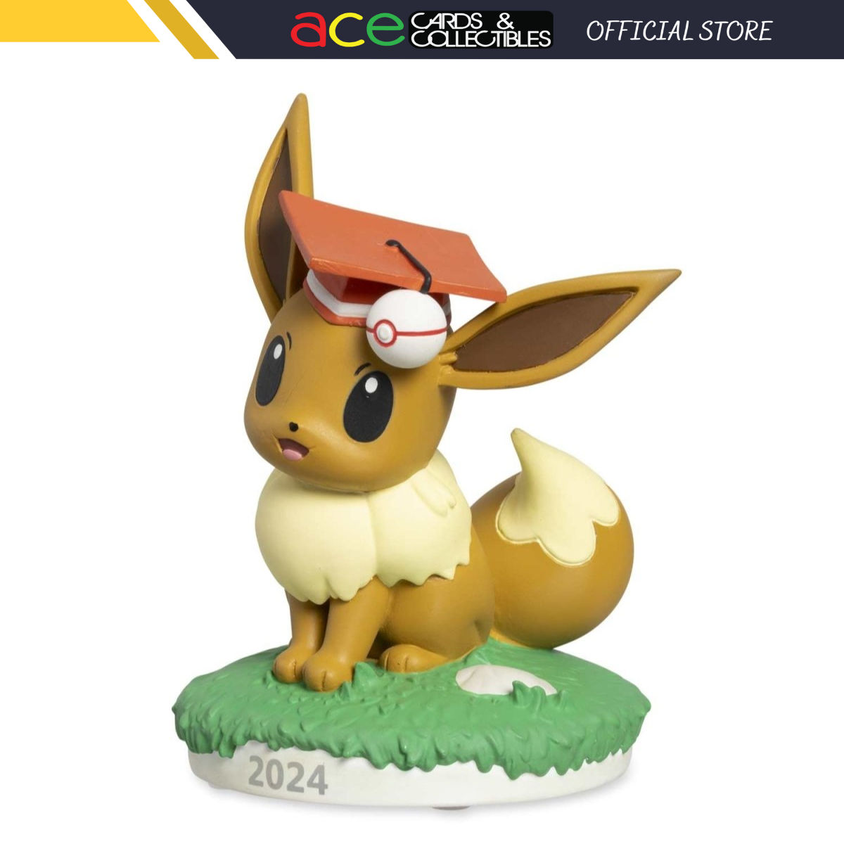Graduation Pikachu & Eevee 2024: Eevee Figure-Pokemon Centre-Ace Cards & Collectibles