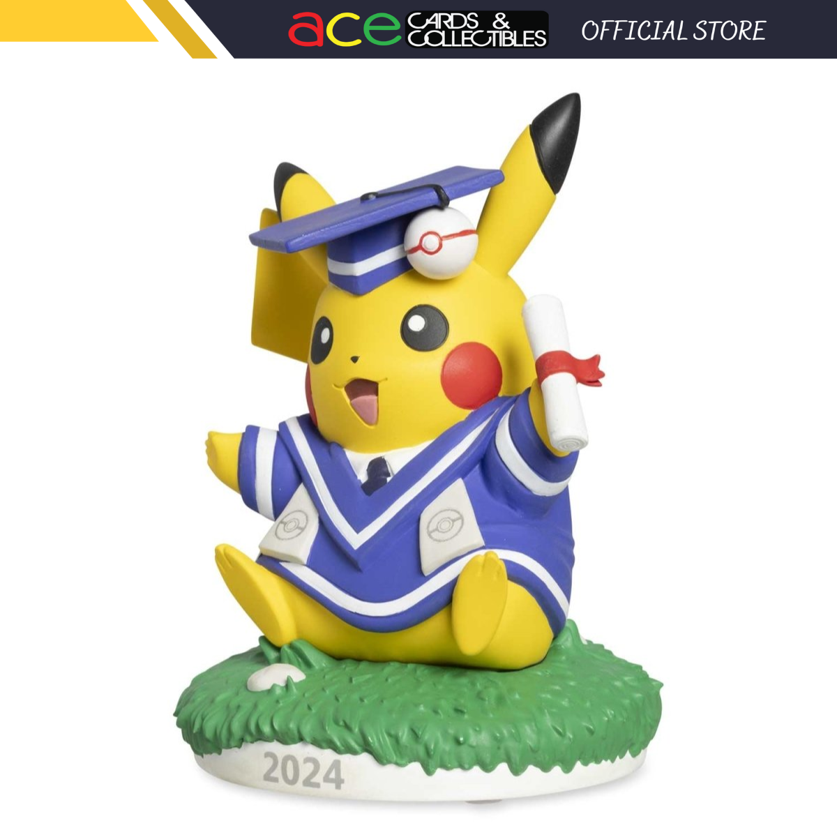 Graduation Pikachu & Eevee 2024: Pikachu Figure-Pokemon Centre-Ace Cards & Collectibles