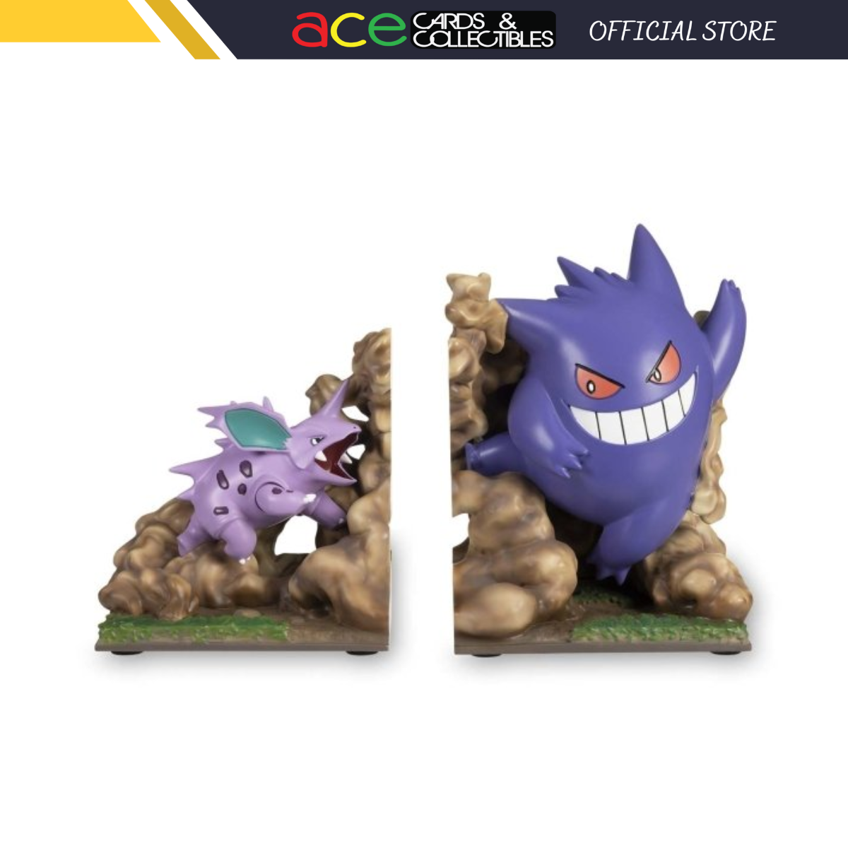 Pokémon Center Showdown Bookends "Nidorino & Gengar" (2 Pieces)-Pokemon Centre-Ace Cards & Collectibles