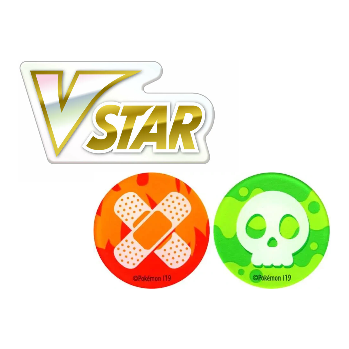Pokemon TCG: VSTAR/Status Condition Markers-V Star Marker-Pokemon Centre-Ace Cards & Collectibles