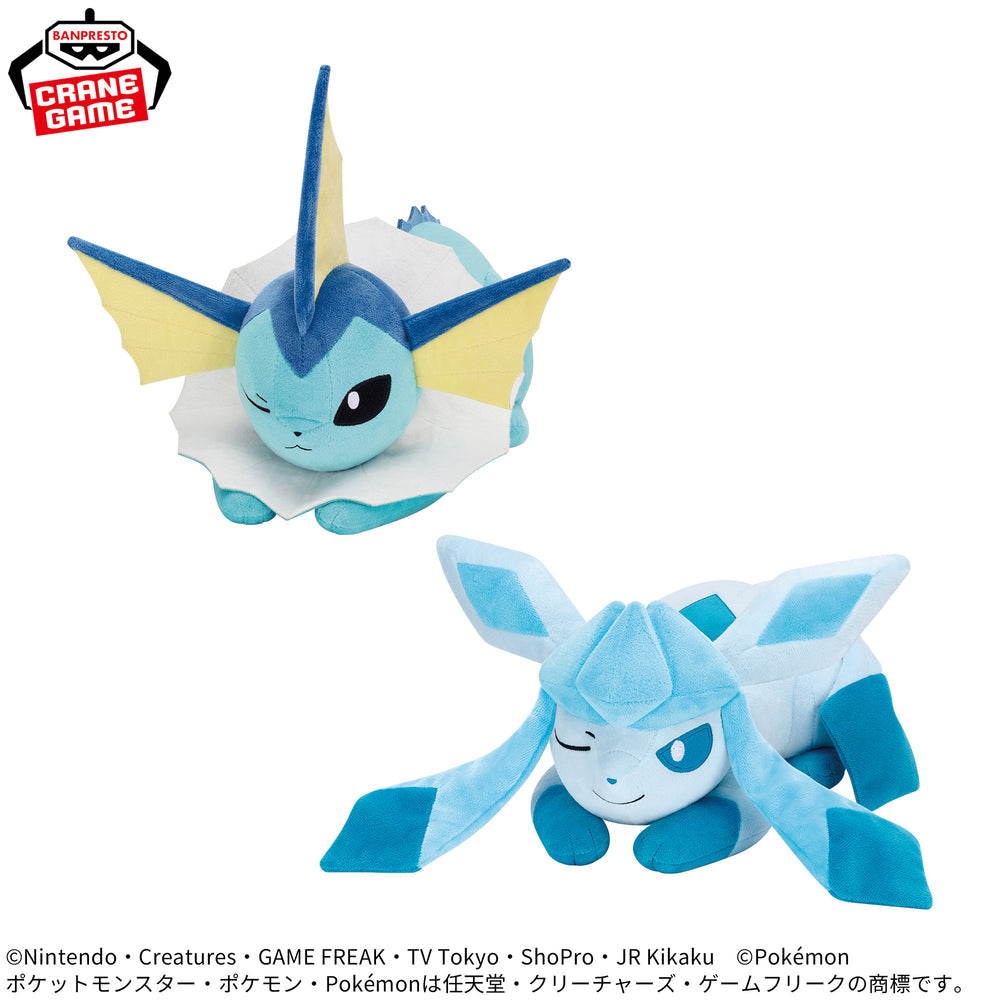 Pokemon Mofugu Plush Eeevee Friends "Vaporeon & Glaceon Naptime Ver."