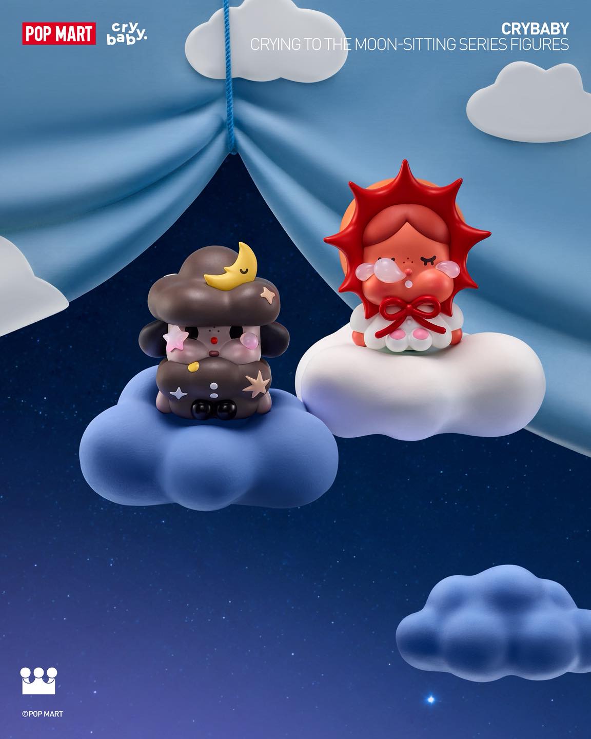 POP MART CRYBABY Crying To The Moon - Sitting Series Figures-Single Box (Random)-Pop Mart-Ace Cards & Collectibles