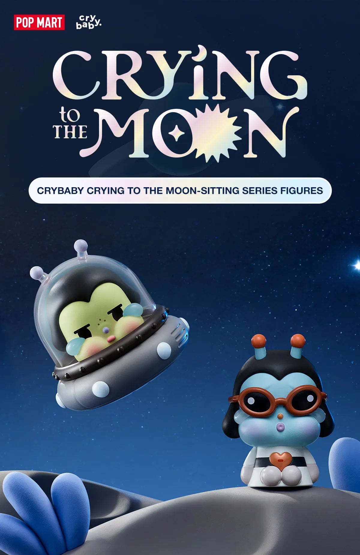 POP MART CRYBABY Crying To The Moon - Sitting Series Figures-Single Box (Random)-Pop Mart-Ace Cards & Collectibles