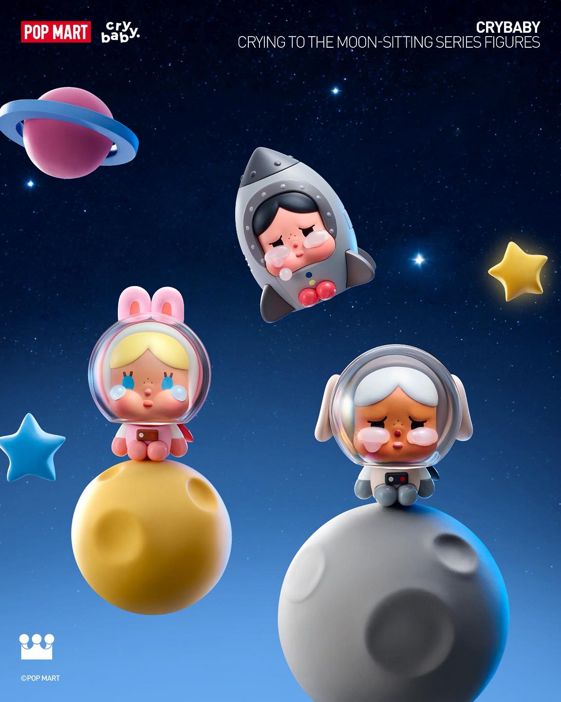 POP MART CRYBABY Crying To The Moon - Sitting Series Figures-Single Box (Random)-Pop Mart-Ace Cards & Collectibles