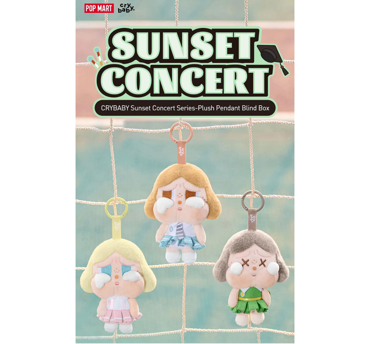 POP MART CRYBABY Sunset Concert Series Plush Pendant Blind Box-Single Box (Random)-Pop Mart-Ace Cards & Collectibles