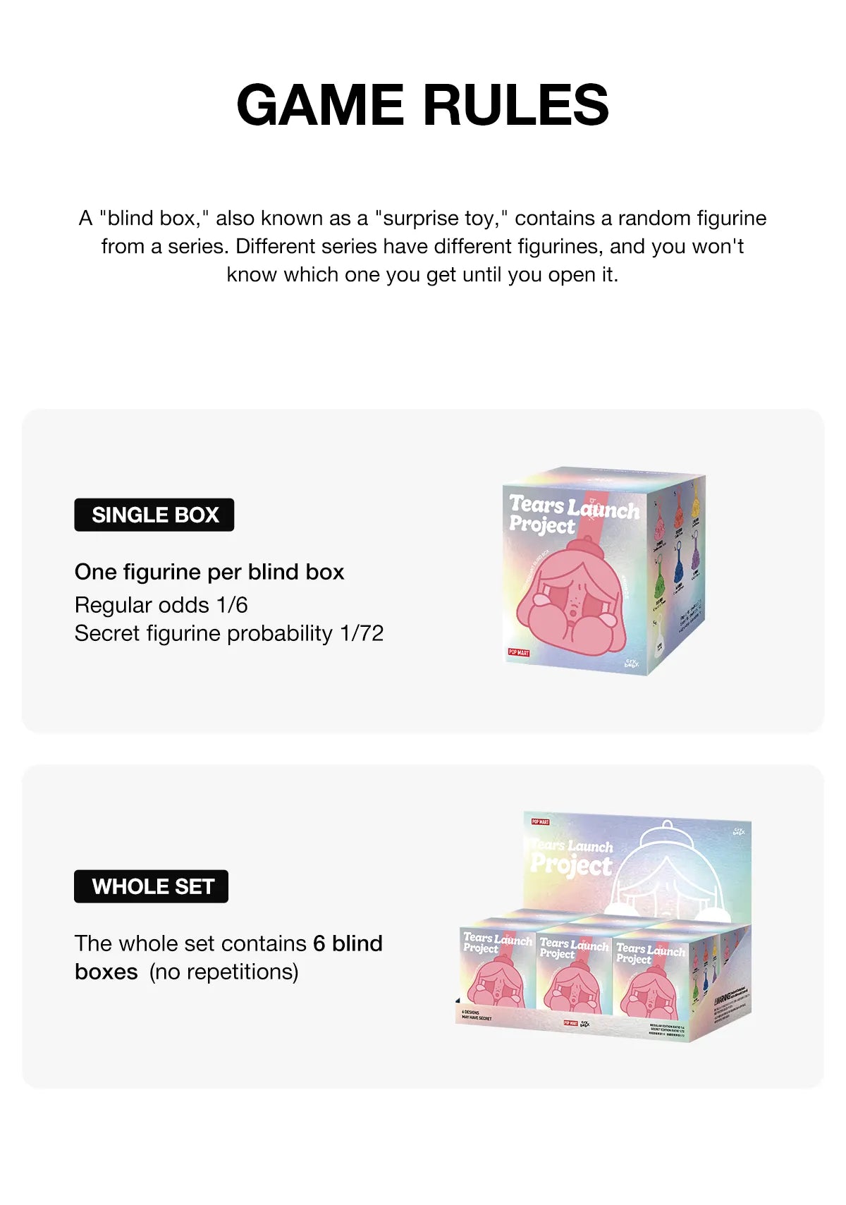 POP MART CRYBABY Tears Launch Project Series Plush Pendant Blind Box-Single Box (Random)-Pop Mart-Ace Cards & Collectibles