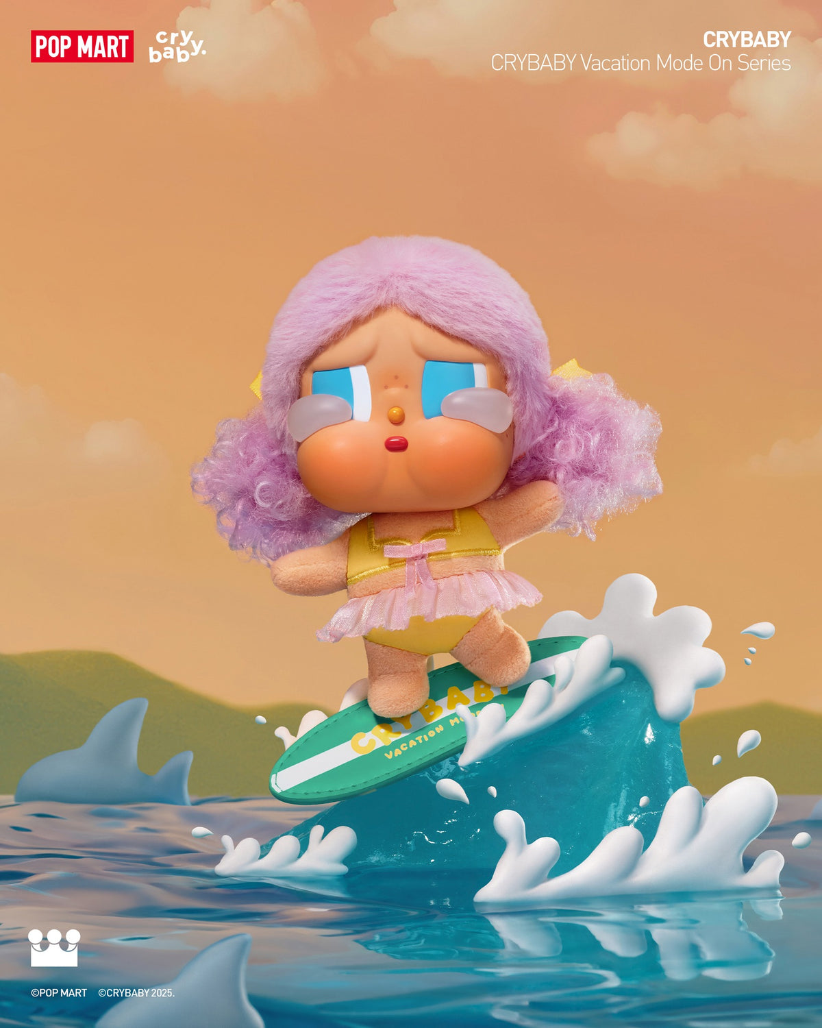POP MART CRYBABY Vacation Mode On Series-Vinyl Plush Pendant Blind Box-Single Box (Random)-Pop Mart-Ace Cards & Collectibles