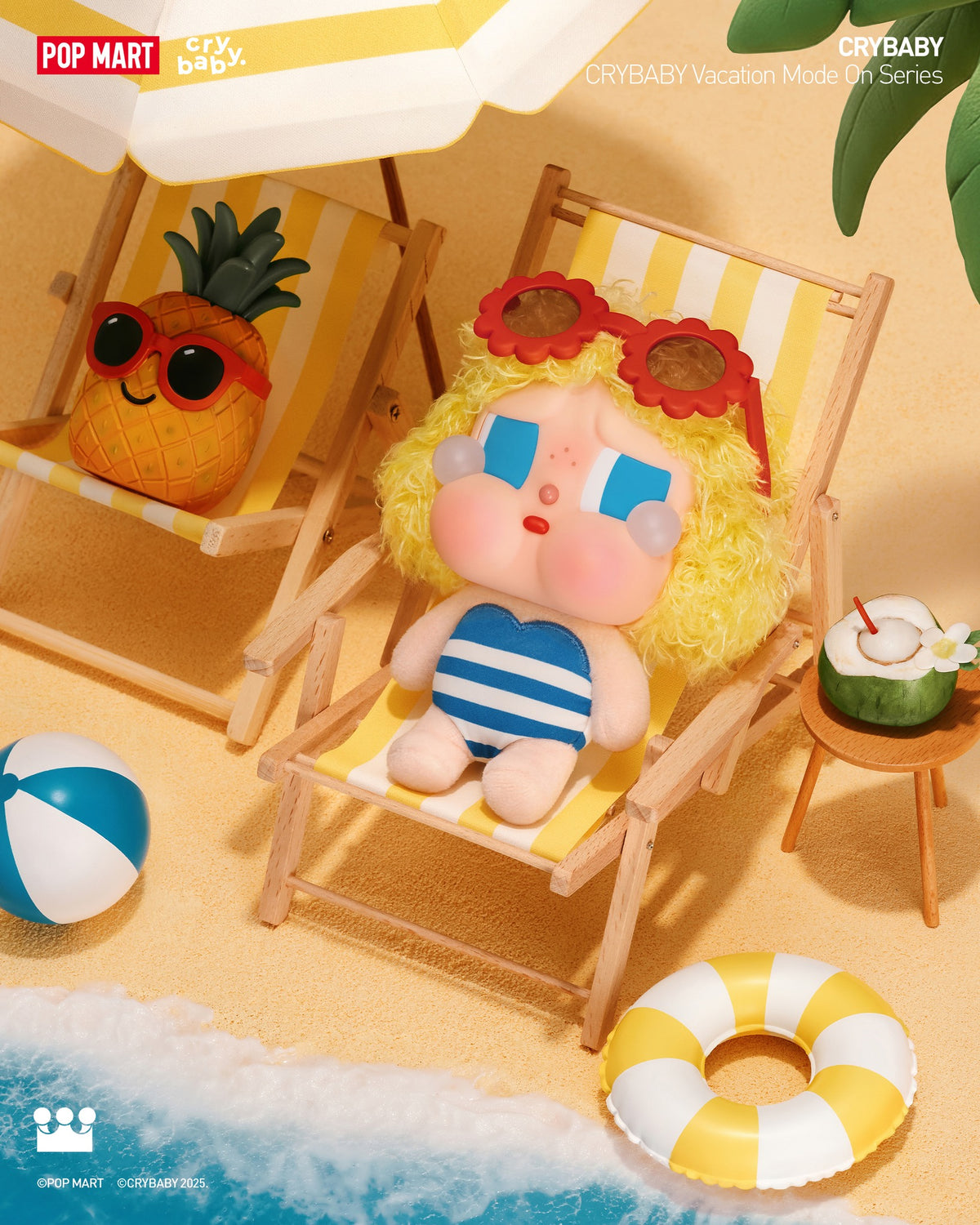POP MART CRYBABY Vacation Mode On Series-Vinyl Plush Pendant Blind Box-Single Box (Random)-Pop Mart-Ace Cards & Collectibles
