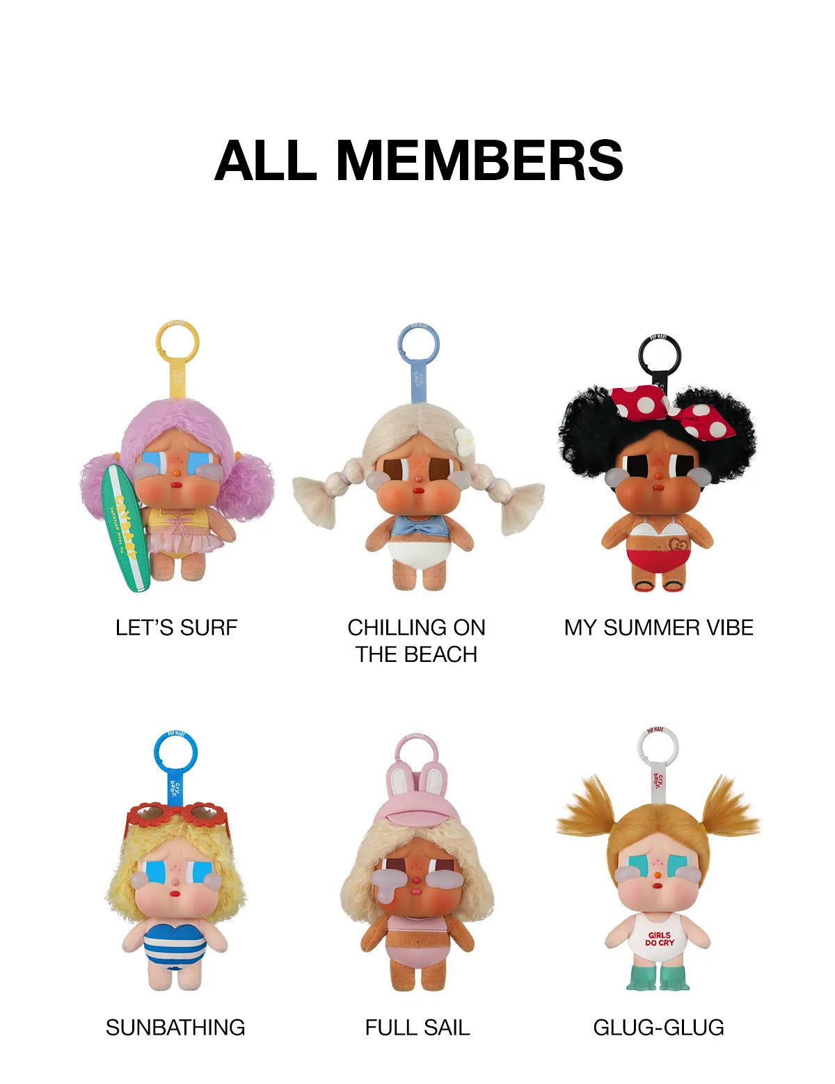 POP MART CRYBABY Vacation Mode On Series-Vinyl Plush Pendant Blind Box-Single Box (Random)-Pop Mart-Ace Cards & Collectibles