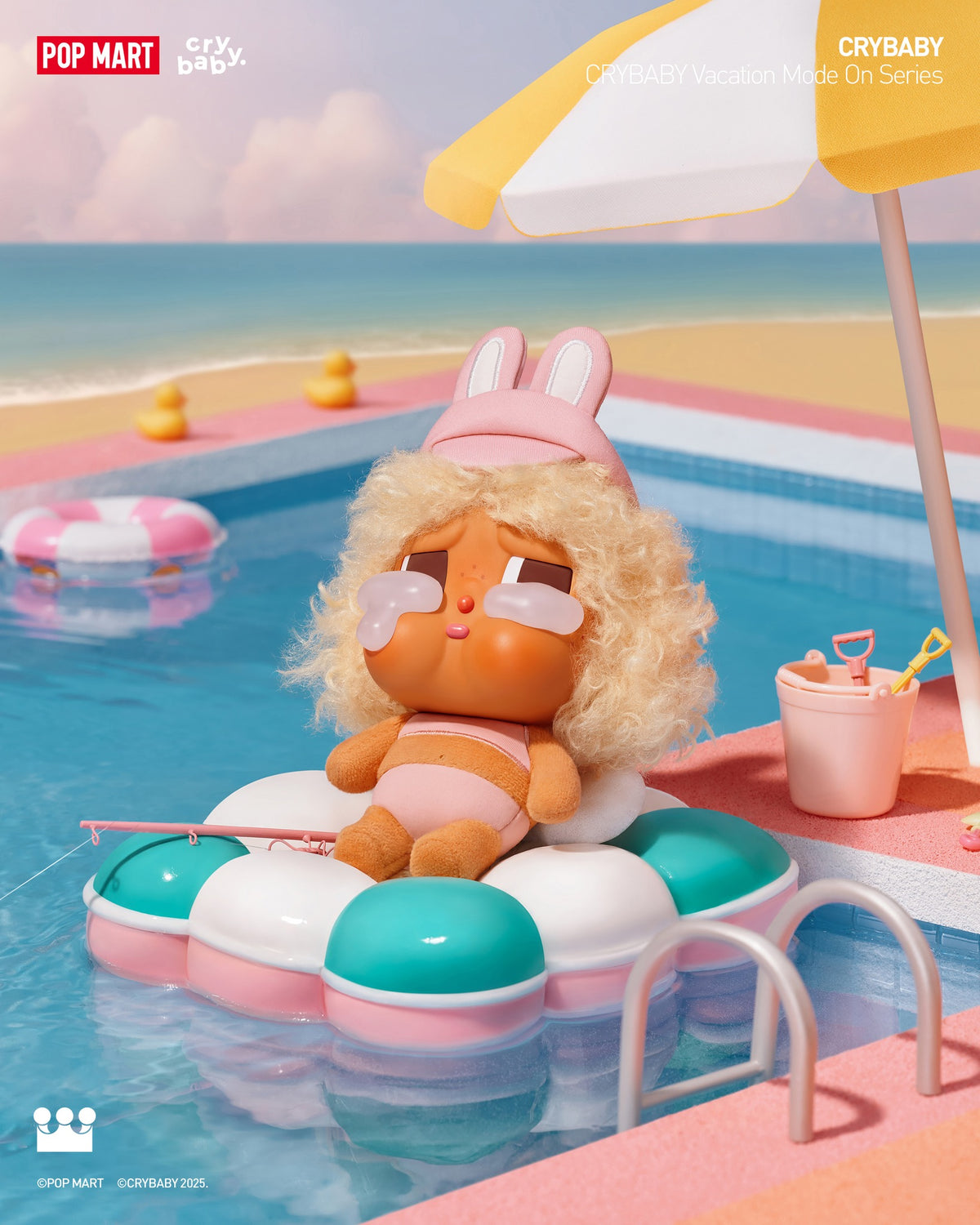 POP MART CRYBABY Vacation Mode On Series-Vinyl Plush Pendant Blind Box-Single Box (Random)-Pop Mart-Ace Cards & Collectibles