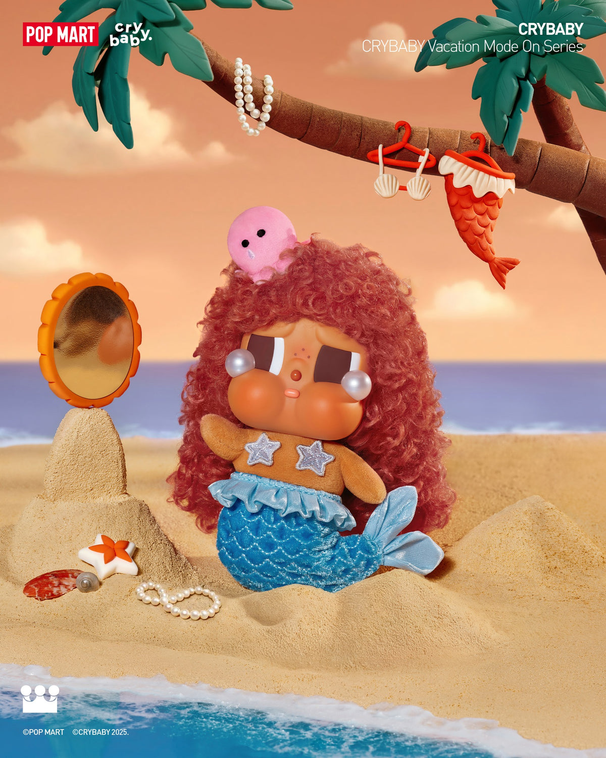 POP MART CRYBABY Vacation Mode On Series-Vinyl Plush Pendant Blind Box-Single Box (Random)-Pop Mart-Ace Cards & Collectibles