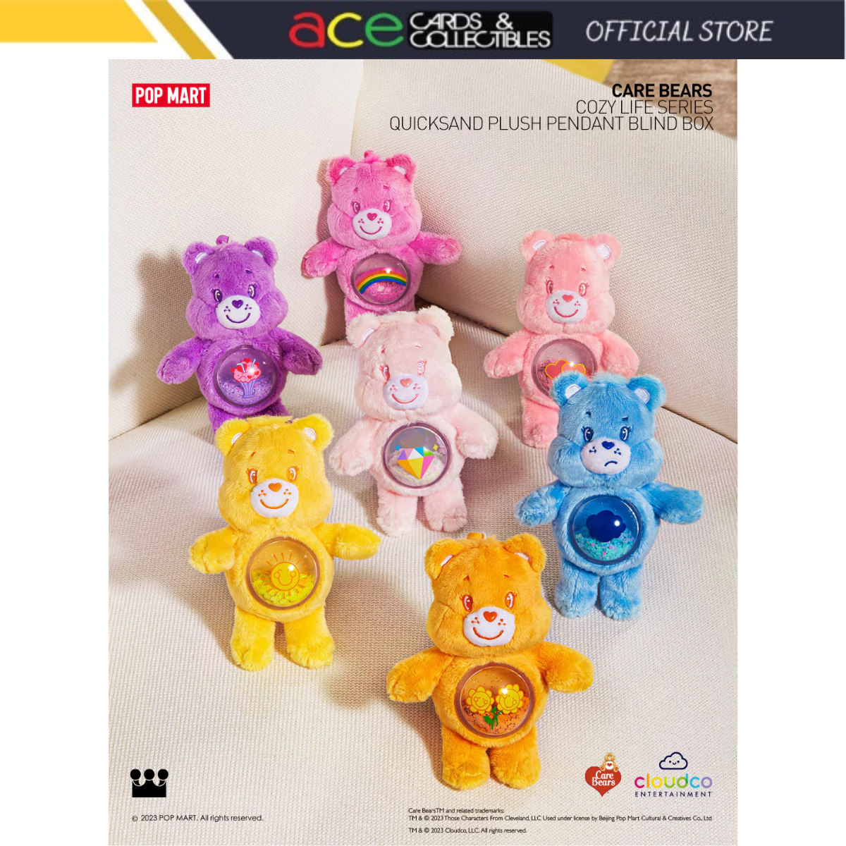 POP MART Care Bears Cozy Life Series "Quicksand Plush Pendant"-Single Box (Random)-Pop Mart-Ace Cards & Collectibles