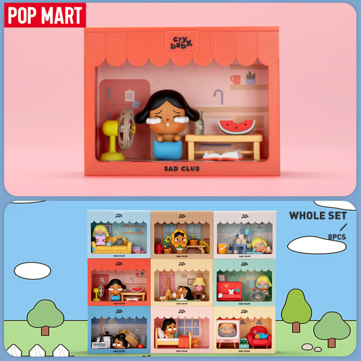 POP MART Crybaby Sad Club Series Scene Sets-Single Box (Random)-Pop Mart-Ace Cards & Collectibles