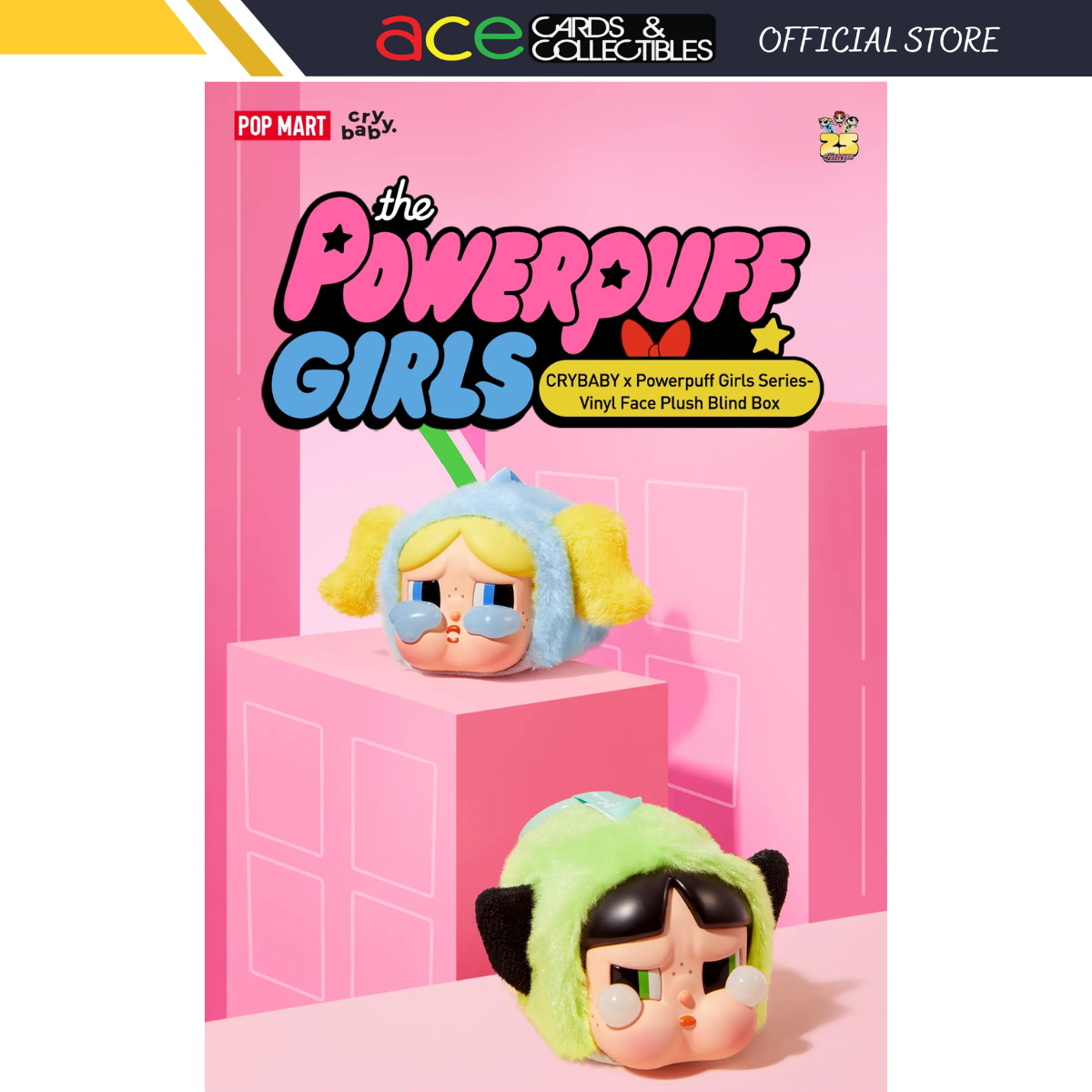 POP MART Crybaby x Powerpuff Girls Vinyl Face Plush-Single Box (Random)-Pop Mart-Ace Cards & Collectibles