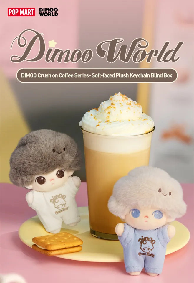 POP MART DIMOO Crush on Coffee Series-Soft-faced Plush Keychain Blind Box-Single Box (Random)-Pop Mart-Ace Cards & Collectibles
