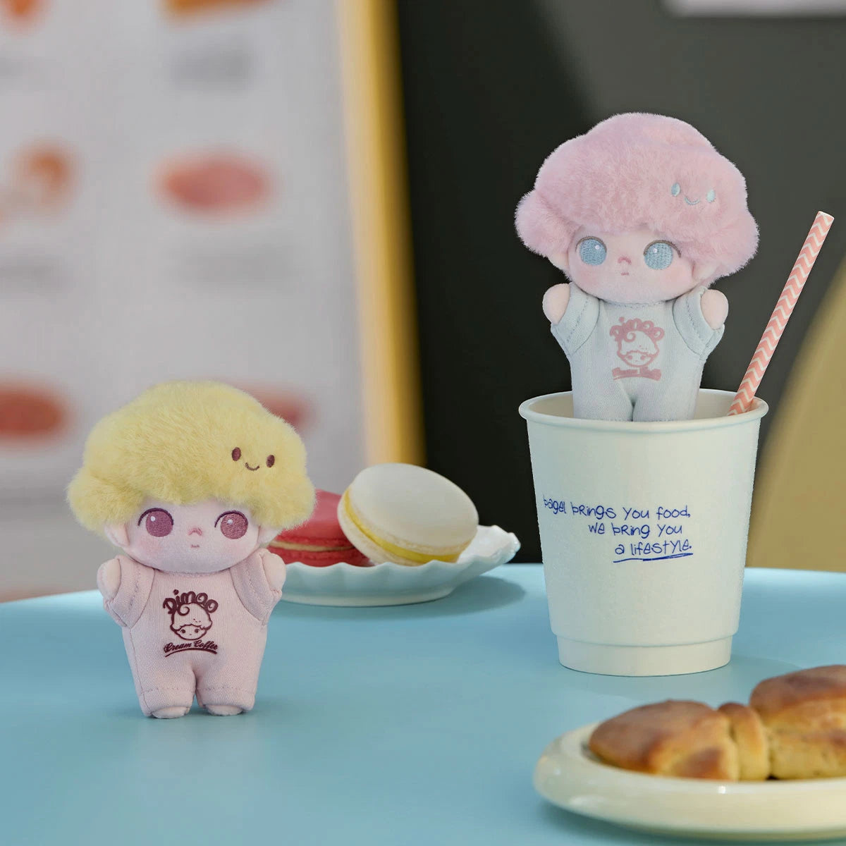 POP MART DIMOO Crush on Coffee Series-Soft-faced Plush Keychain Blind Box-Single Box (Random)-Pop Mart-Ace Cards & Collectibles