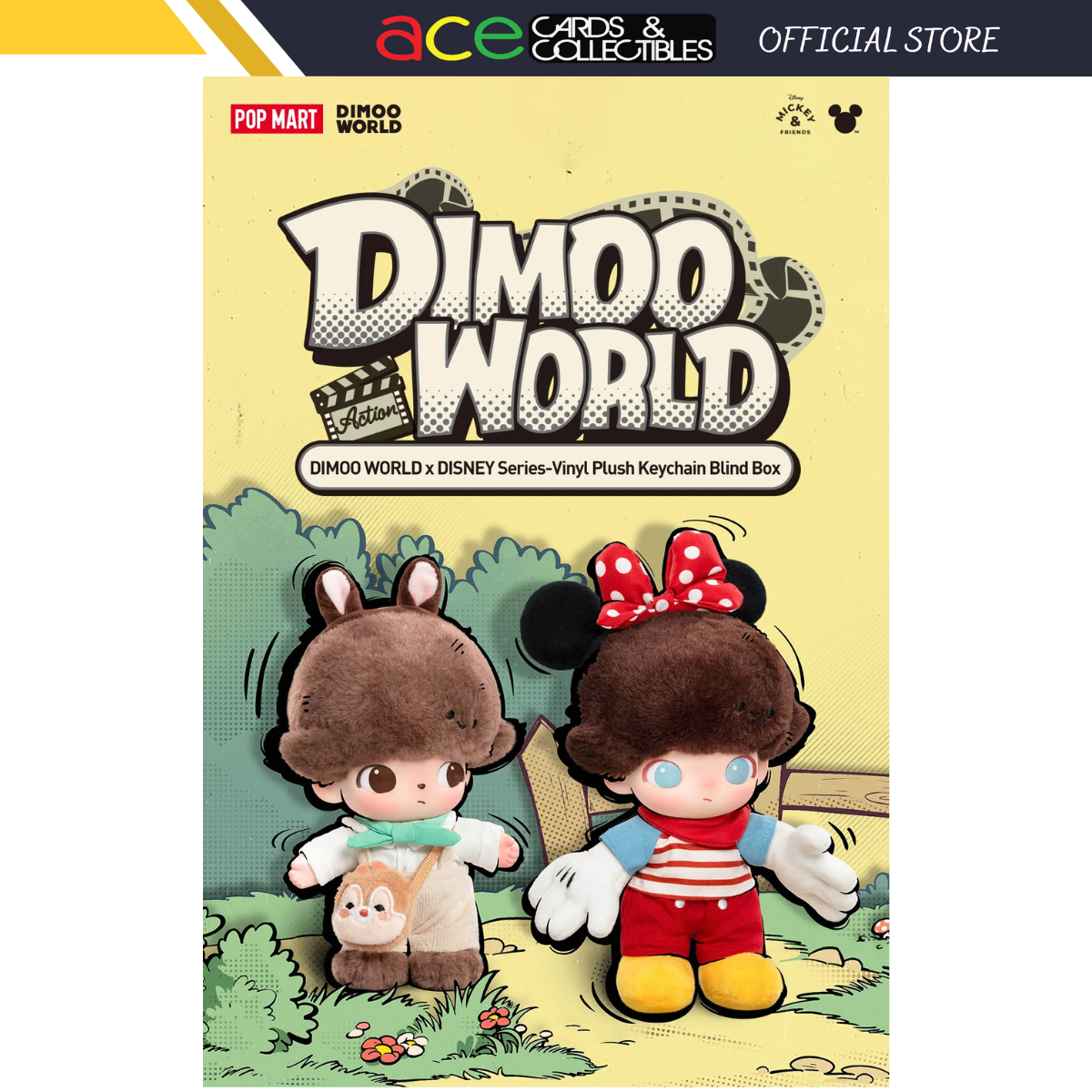 POP MART DIMOO WORLD x Disney Vinyl Plush Keychain Series-Single Box (Random)-Pop Mart-Ace Cards & Collectibles
